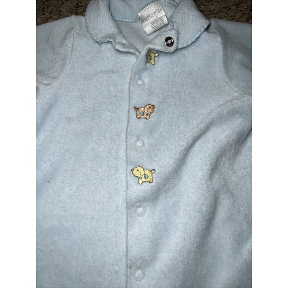 Carter's Vintage Blue Puppy Baby 6-9 M 1pc Sleeper Outfit Terry Embroidered Boy - Picture 3 of 7